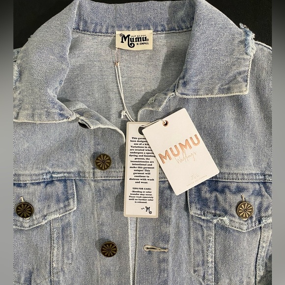 New Show Me Your MuMu Dover Jean Jacket Wedding Maid of Honor Boho Western - Picture 8 of 11